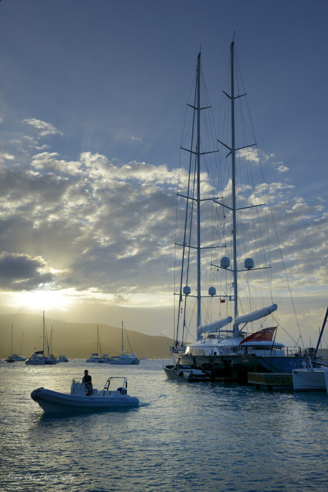 Panthalassa the 56m luxury Sail yacht built by Perini Navi Yachts in 2010, Bitter End Yacht Club, Gorda Sound, Virgin Gorda, British Virgin Islands