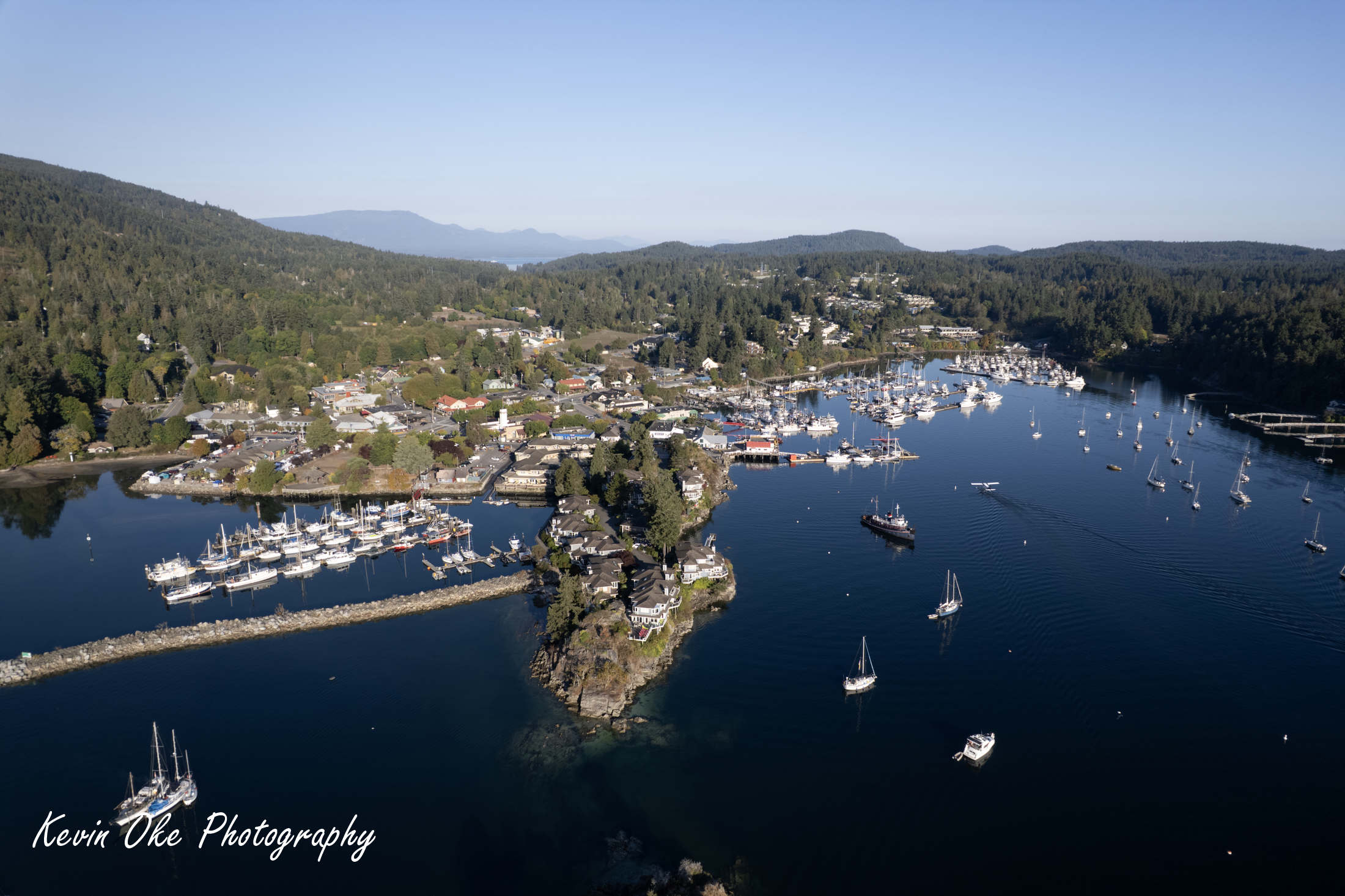 Aerial photograph of Ganges, Salt Spring Island